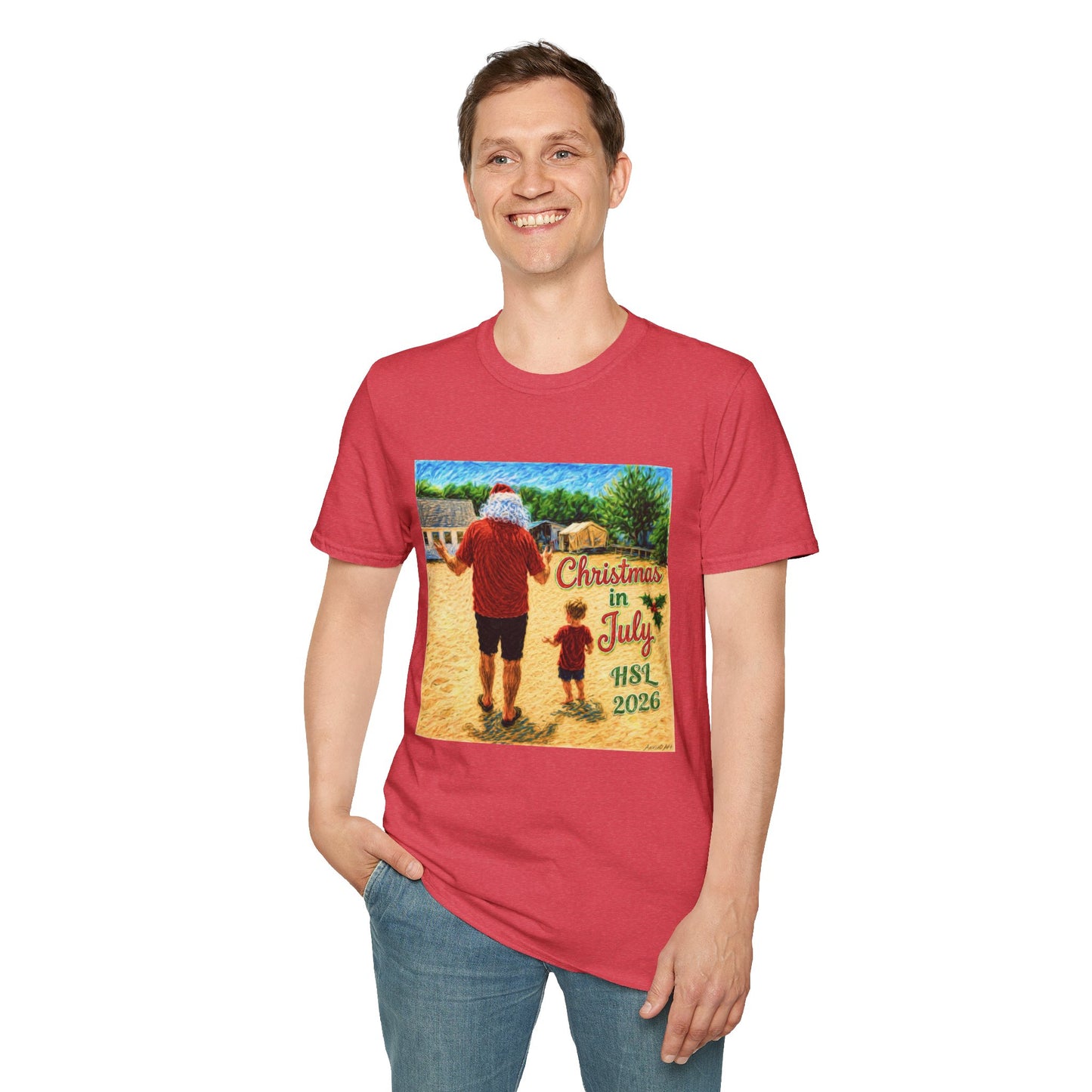 T-Shirt — Christmas in July Santa Beach Graphic Tee