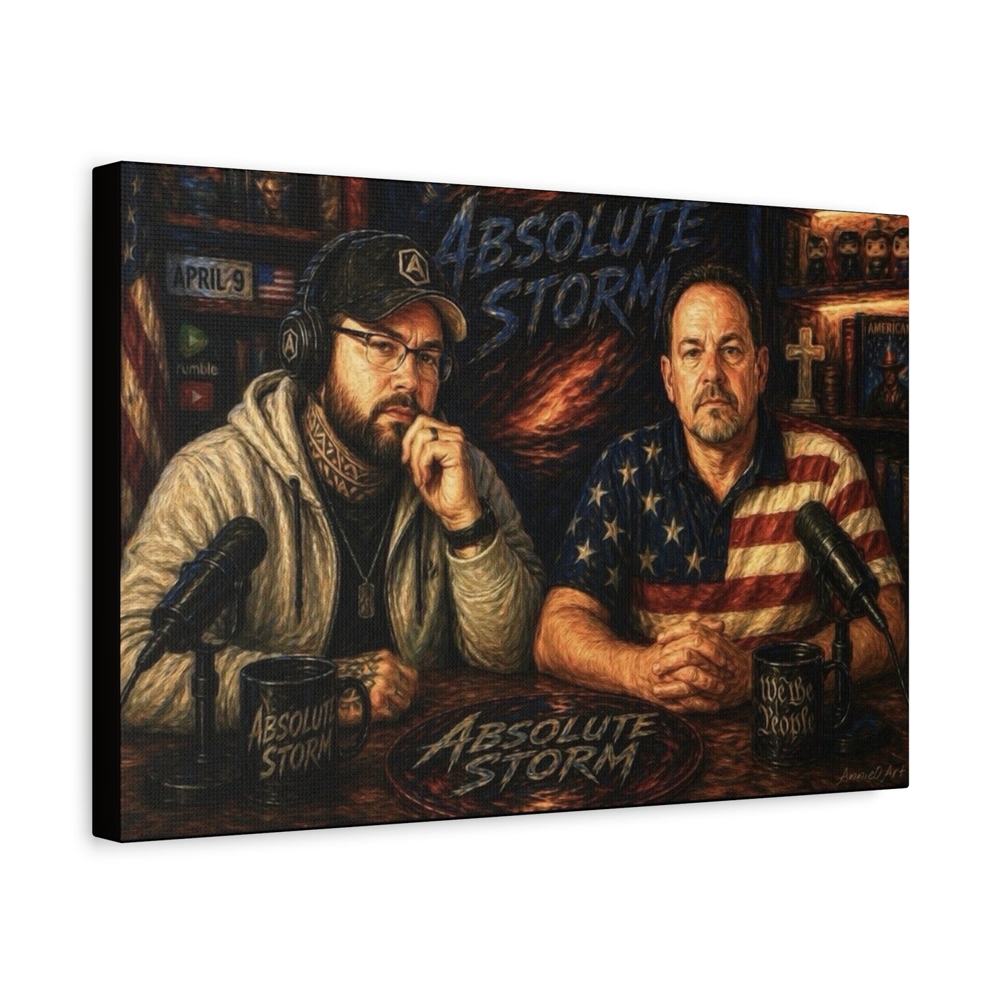 Podcast Art Canvas – "Absolute Storm" Hosts Portrait Matte Stretched Print