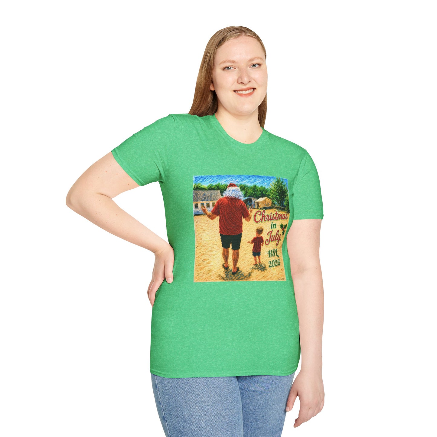 T-Shirt — Christmas in July Santa Beach Graphic Tee
