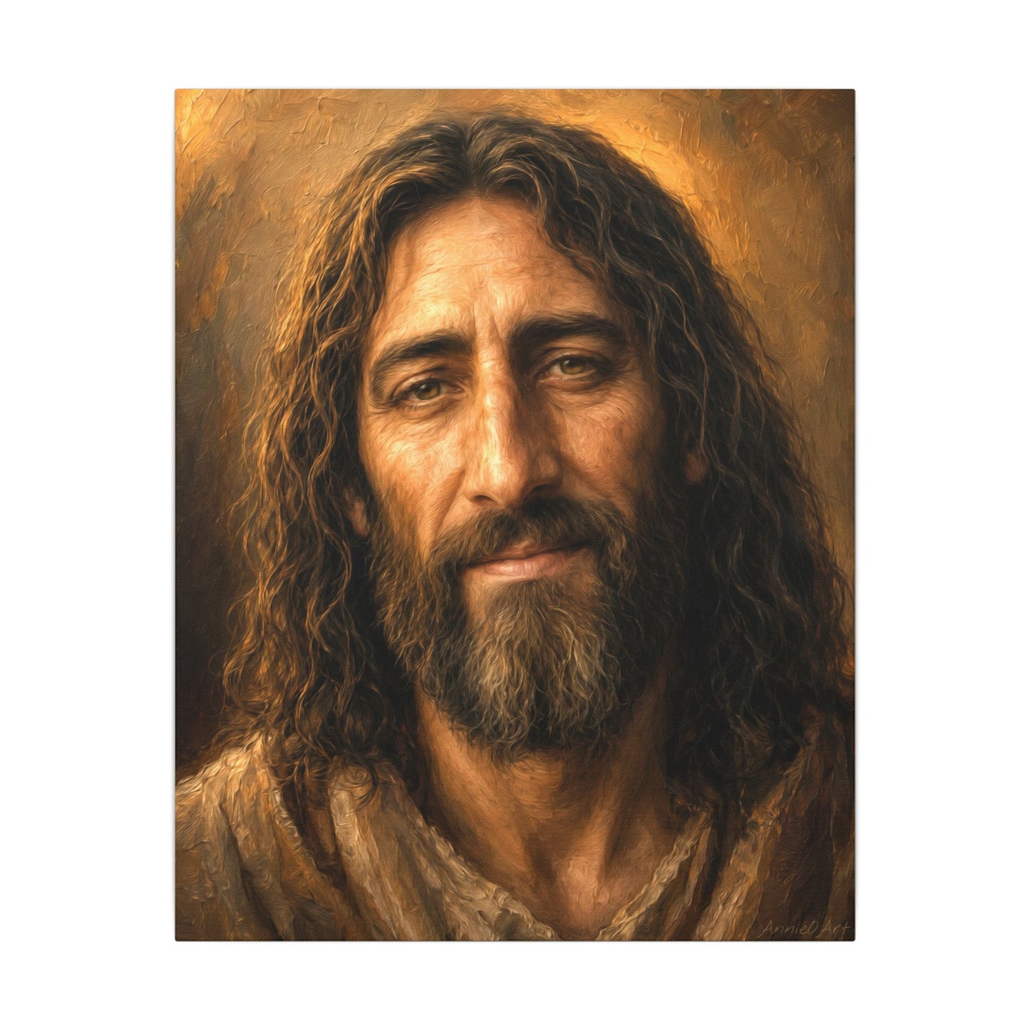 Jesus Portrait of Jesus Christ, Warm Inspirational Wall Art Canvas