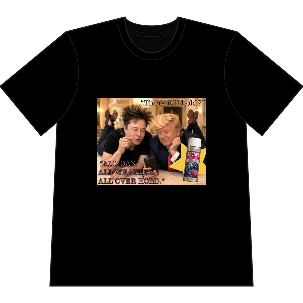 'See How Big My... Is' Elon & Trump Meme Tee— Front & Back Design—Political Satire T-Shirt