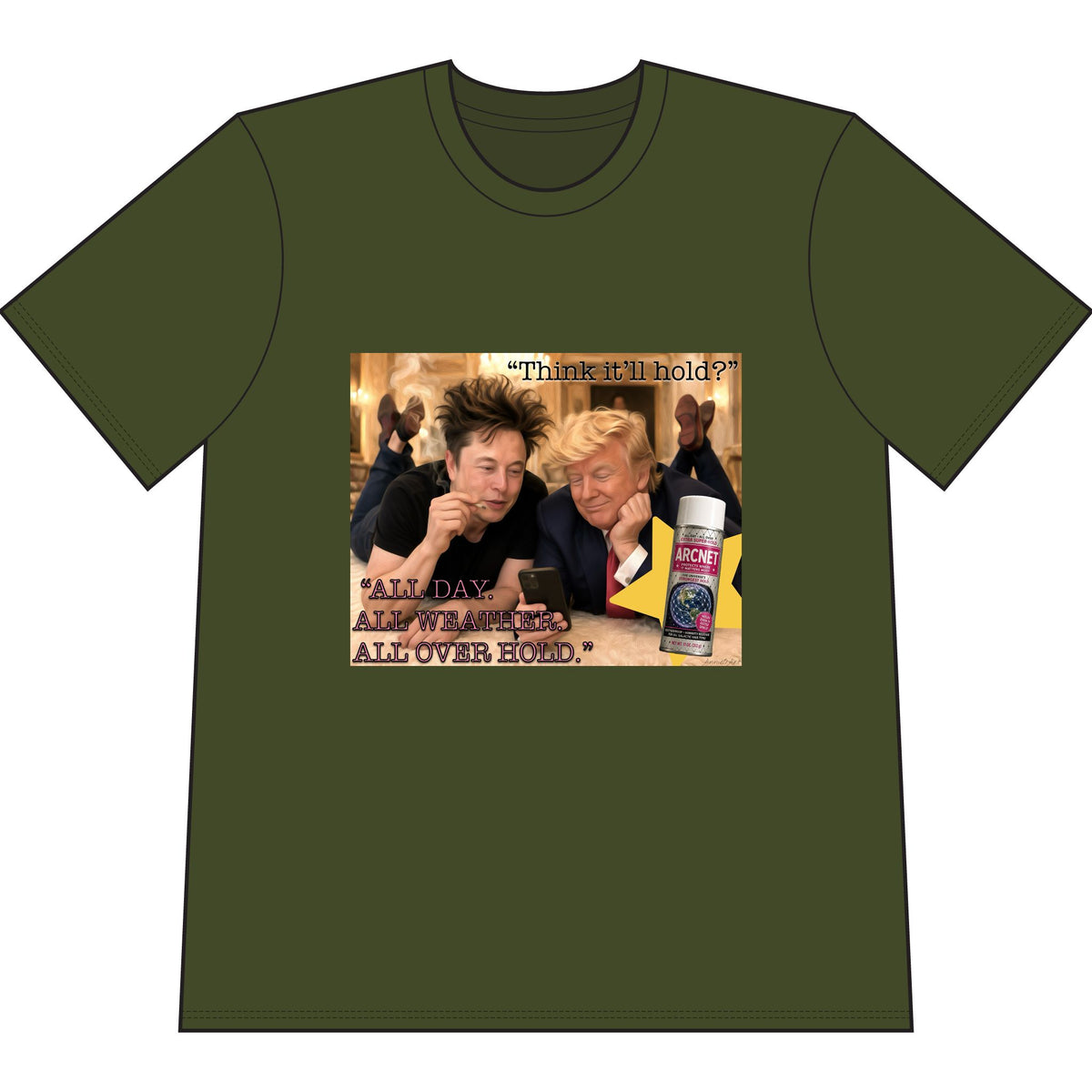 'See How Big My... Is' Elon & Trump Meme Tee— Front & Back Design—Political Satire T-Shirt