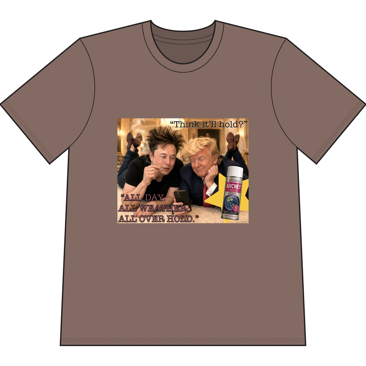'See How Big My... Is' Elon & Trump Meme Tee— Front & Back Design—Political Satire T-Shirt