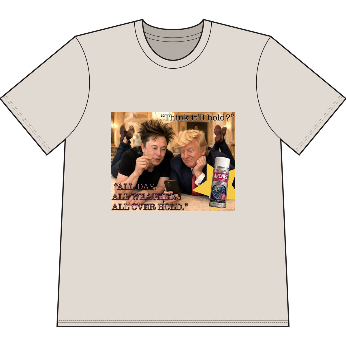 'See How Big My... Is' Elon & Trump Meme Tee— Front & Back Design—Political Satire T-Shirt