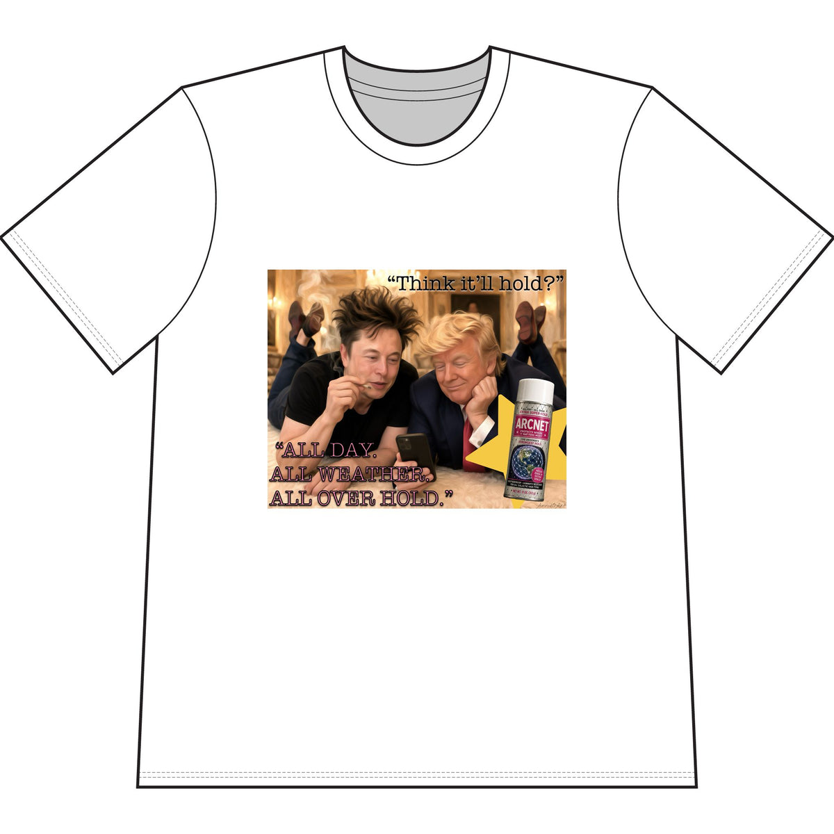 'See How Big My... Is' Elon & Trump Meme Tee— Front & Back Design—Political Satire T-Shirt