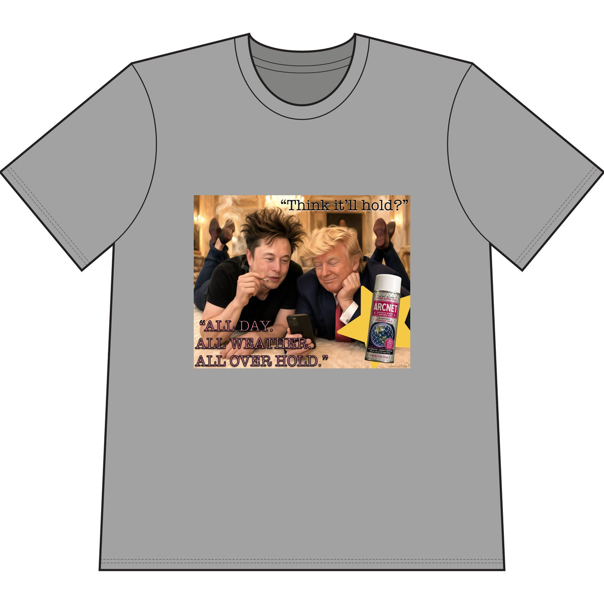 'See How Big My... Is' Elon & Trump Meme Tee— Front & Back Design—Political Satire T-Shirt