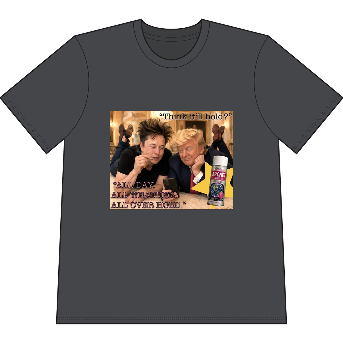 'See How Big My... Is' Elon & Trump Meme Tee— Front & Back Design—Political Satire T-Shirt