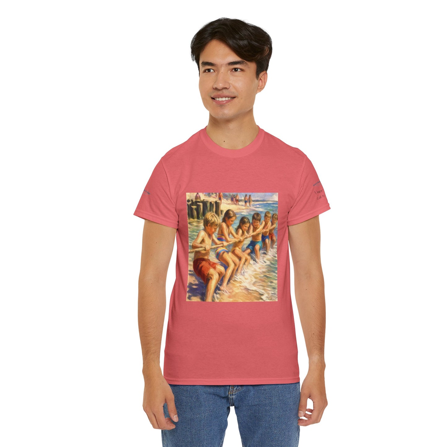 HoneySuckle Lodge Vintage Beach T-Shirt — "50+ years of fun in the sun" Retro Kids on Shore Design