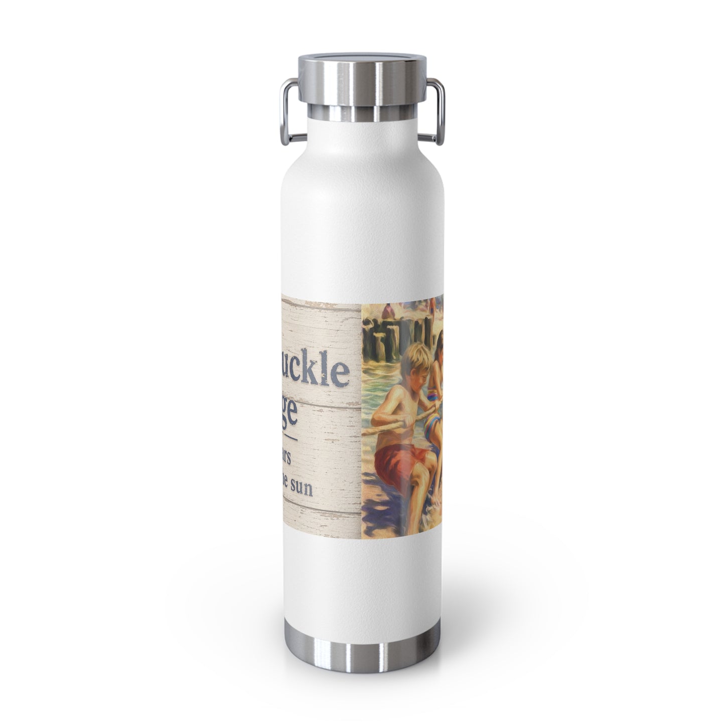 ‘HSL—50+ years of fun in the sun—22oz Insulated Water Bottle - Vintage Beach Design