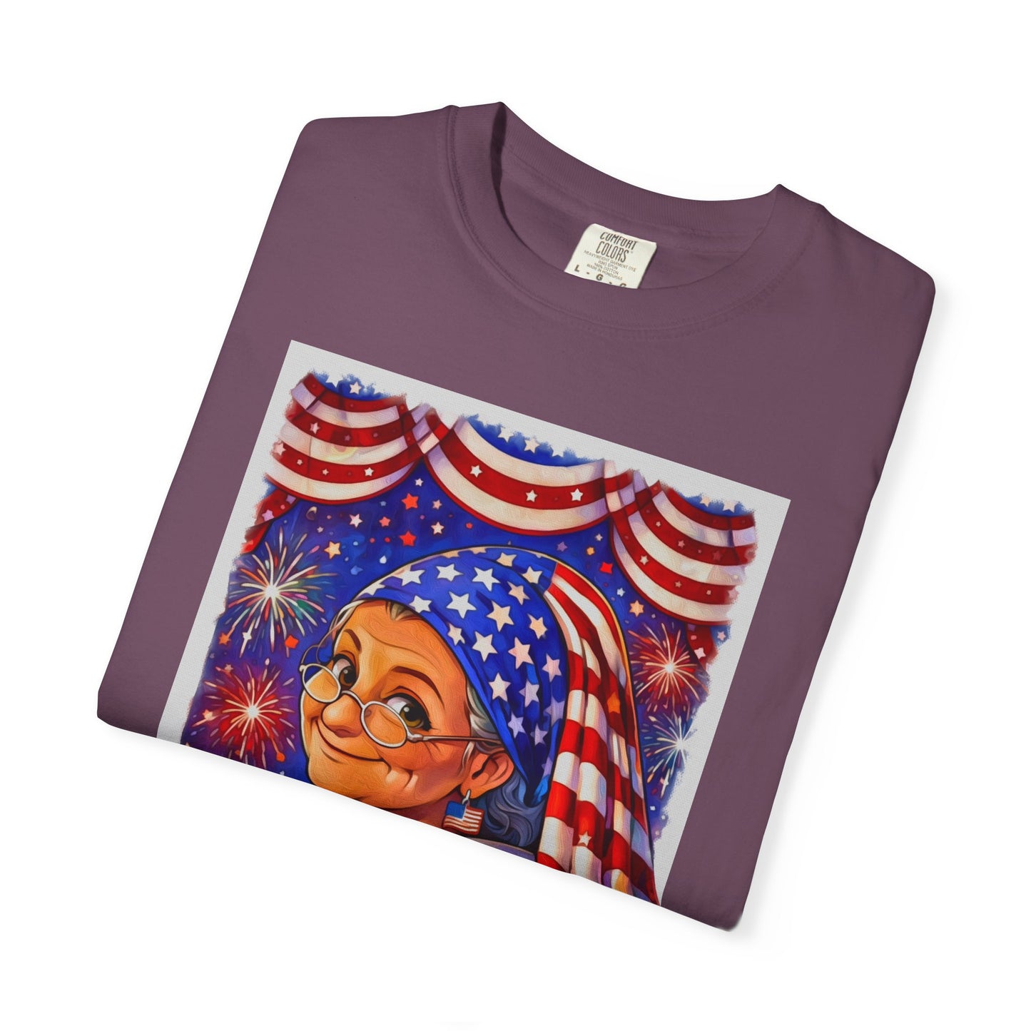 Grandmas Patriotic Original Gansta “OG Grannie” T-Shirt — American Flag Grandma w baby Pepe Graphic Tee