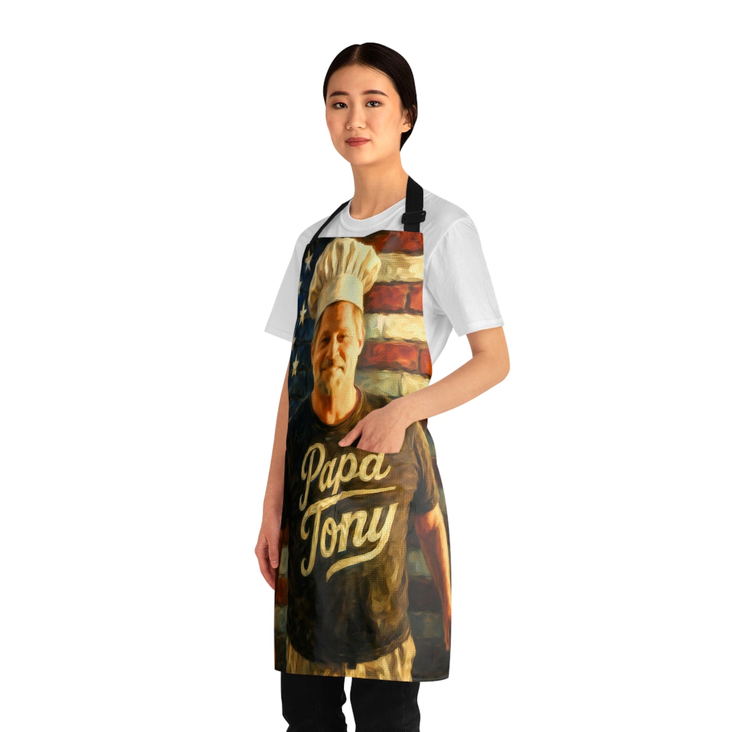 CUSTOM APRON for MANDY—Papa Tony Chef Apron – Patriotic American Flag BBQ Apron
