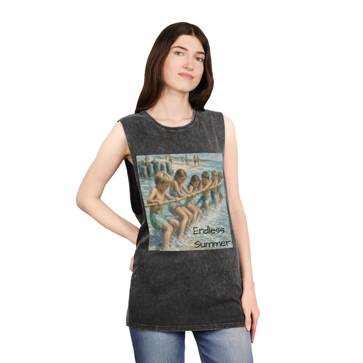 HSL Vintage Beach Tank Top — "I Hear You Call To Me" Stonewash Sleeveless Tee