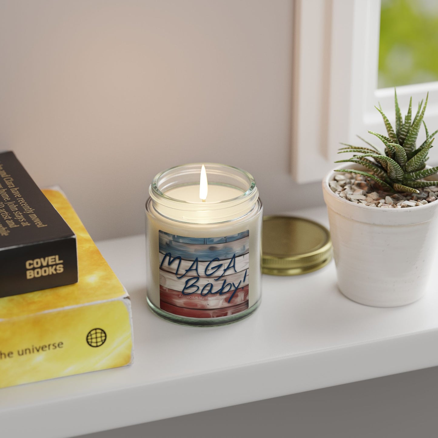 “MAGA, Baby!” Candle — Coconut Apricot Wax, scented (4oz, 9oz)