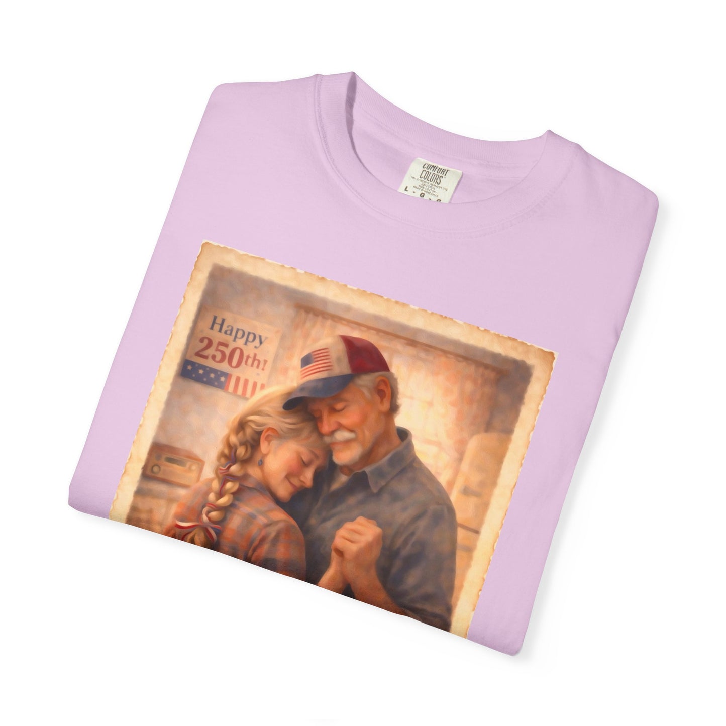 250th America Vintage Couples T-Shirt — Patriotic Romance Graphic Tee