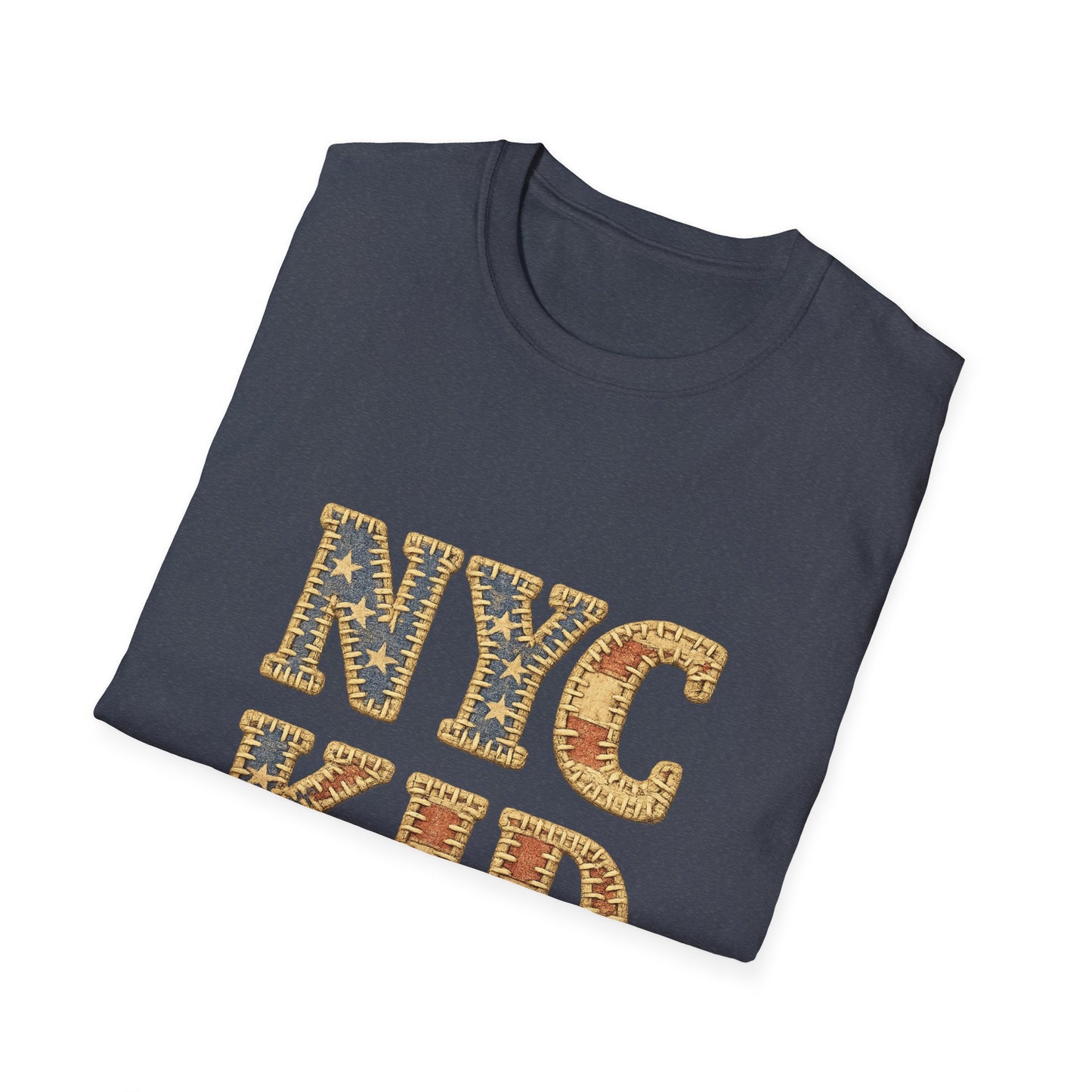 NYC Kid T-Shirt — New York City Vintage Flag Quilt-look Tee