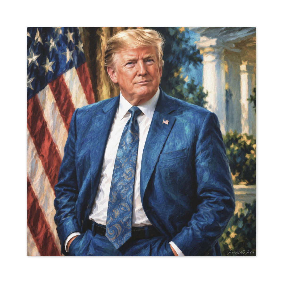Trump Patriotic Presidential Portrait Canvas