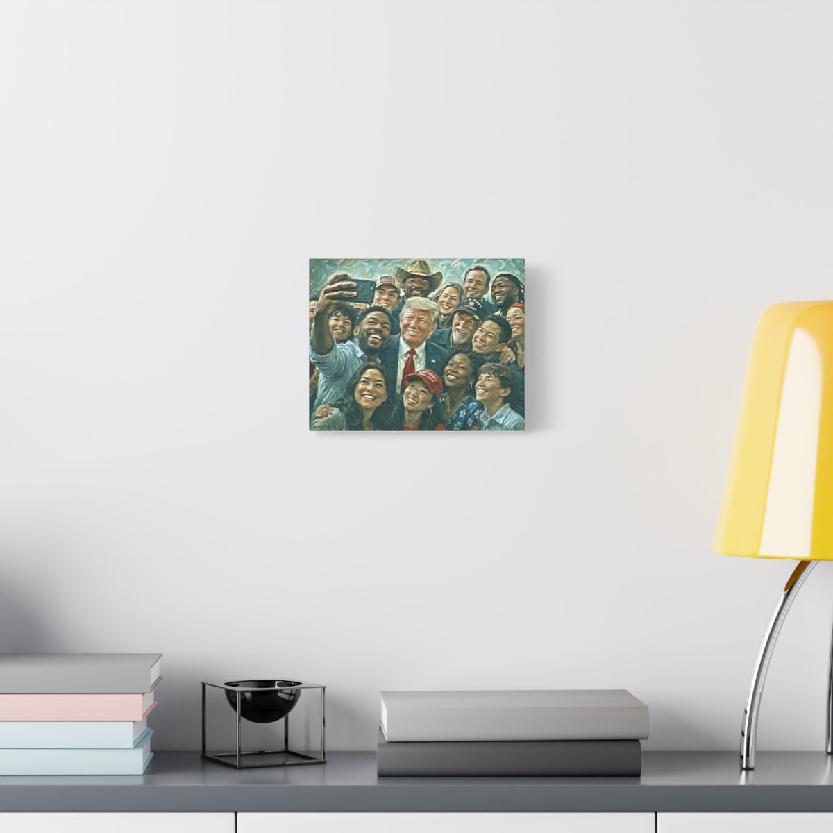 Trump Selfie Matte Canvas Print — Portrait Wall Art