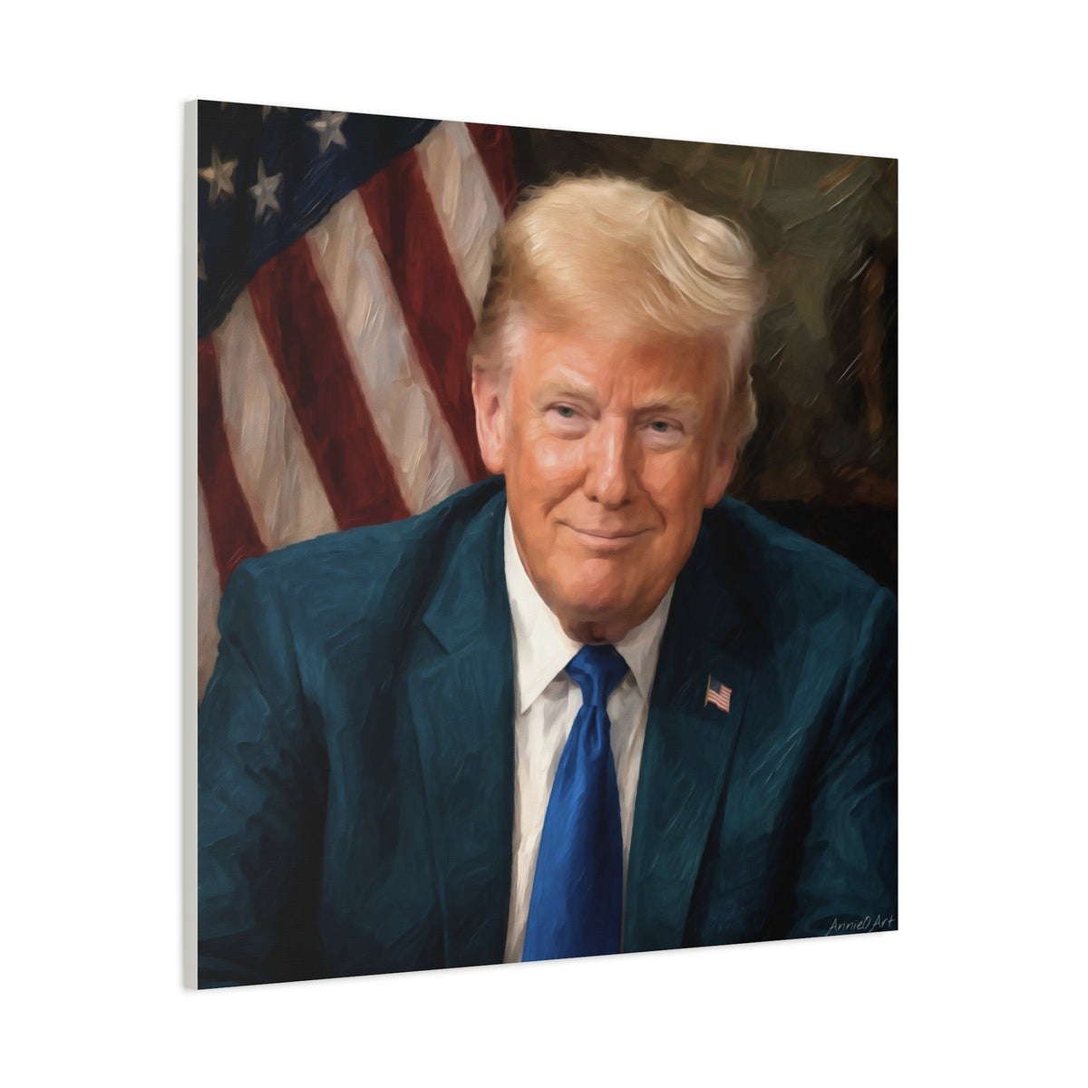 Trump Patriotic Portrait Matte Canvas (Stretched)