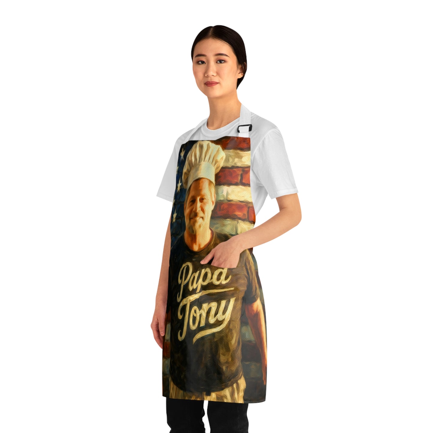 CUSTOM APRON for MANDY—Papa Tony Chef Apron – Patriotic American Flag BBQ Apron