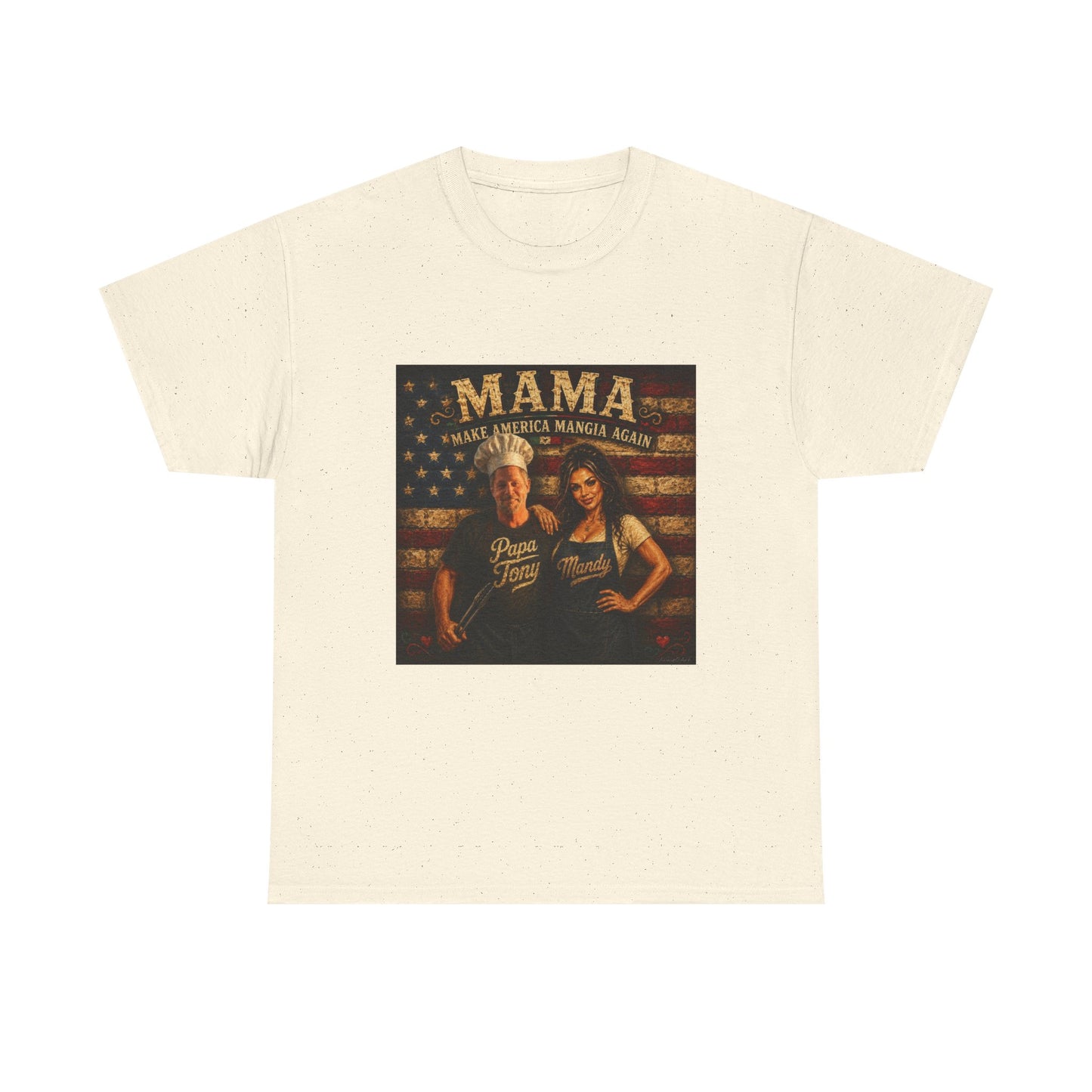 CUSTOM for MANDY—Mama Pizza Team T-Shirt — Retro American Flag Pizza Chef Graphic Tee