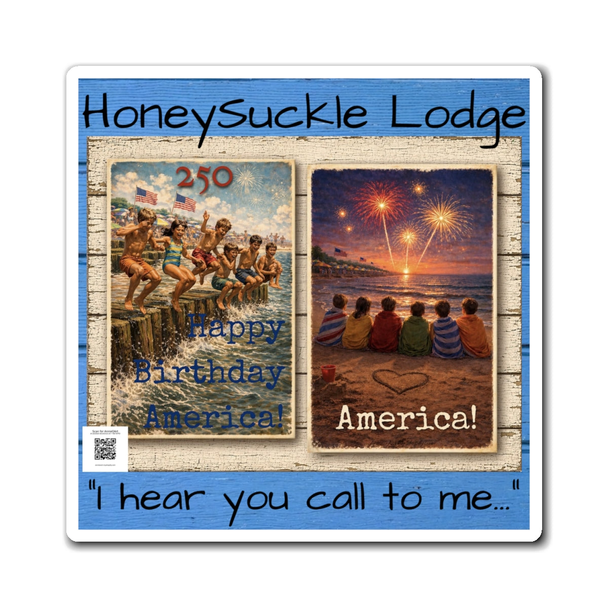 Honeysuckle Lodge Americana Magnet — "I Hear You Call to Me" Patriotic Refrigerator Magnet