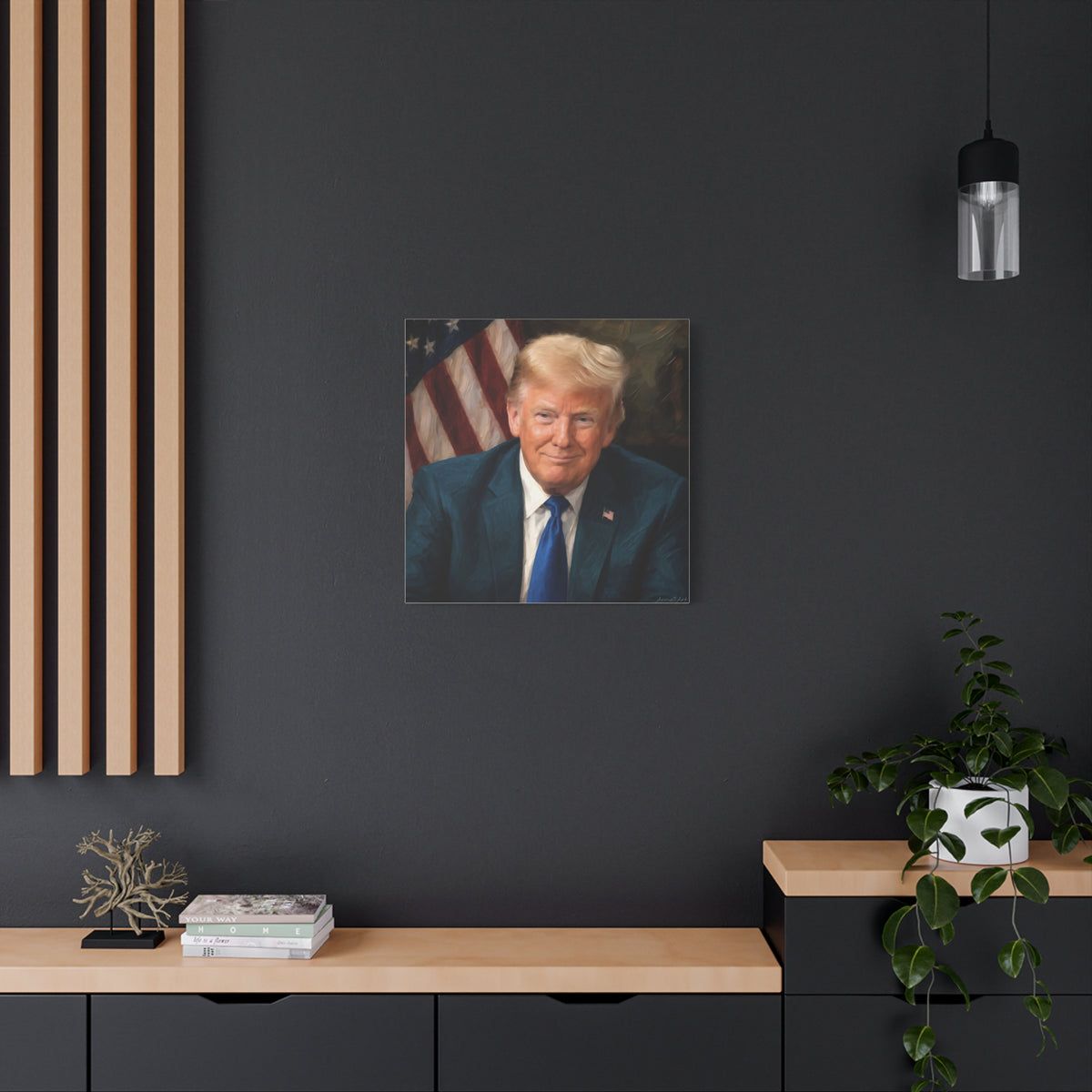 Trump Patriotic Portrait Matte Canvas (Stretched)