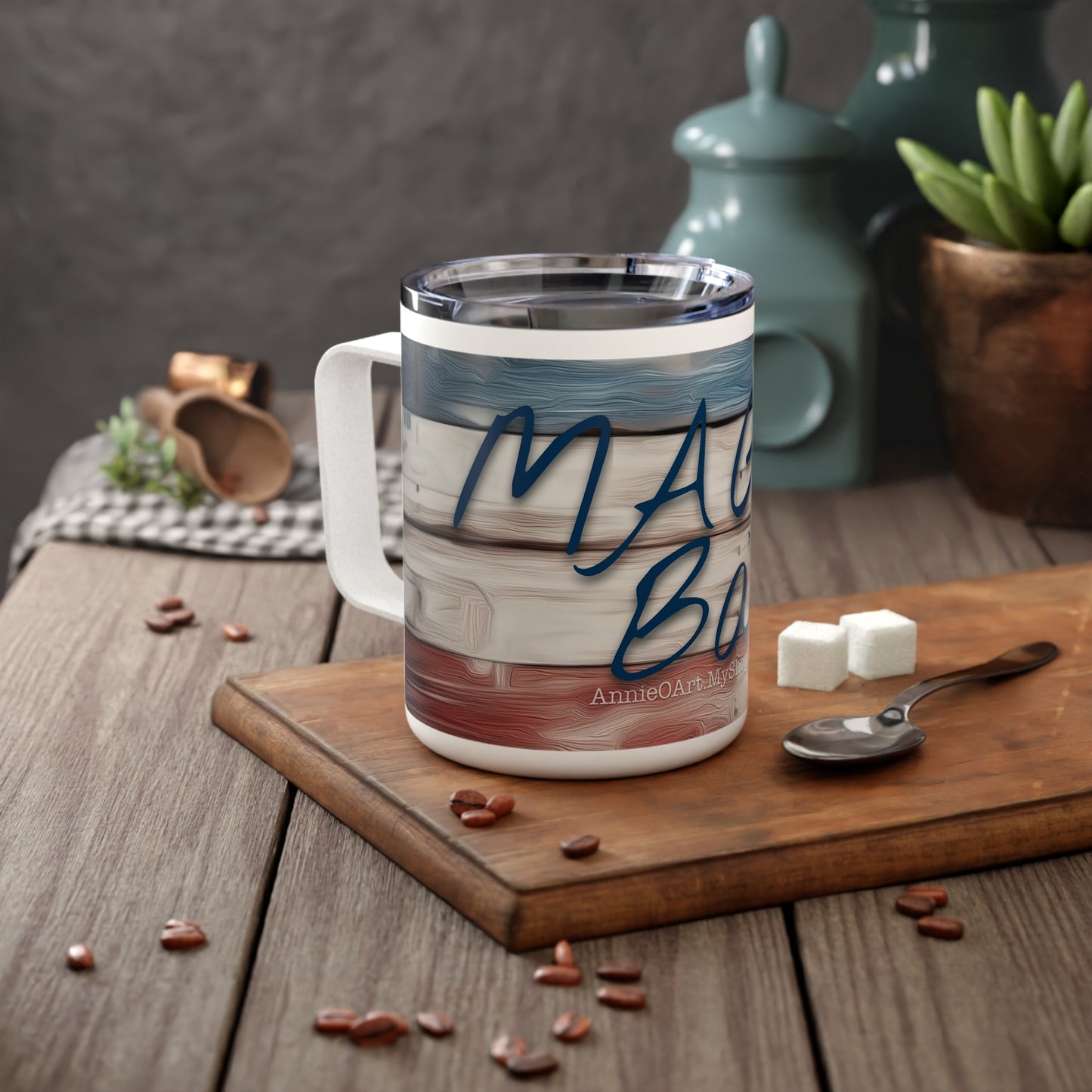 10oz Insulated Coffee Mug — 'MAGA Baby' Patriotic Red White Blue Travel Tumbler