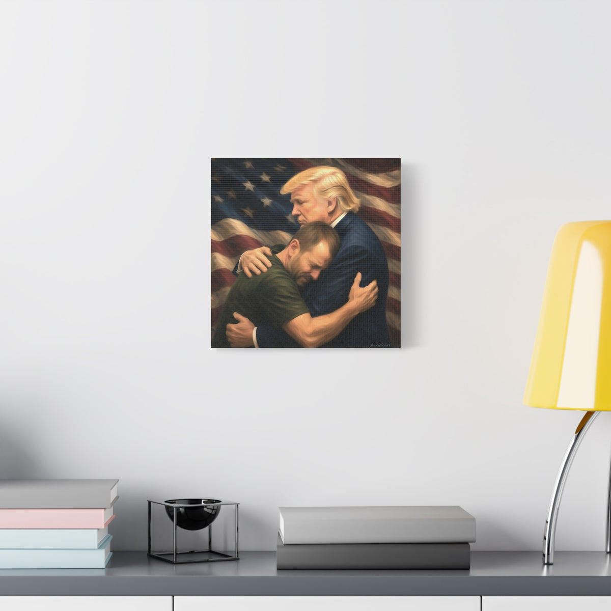 Trump Hug ‘THE LOVE GOES BOTH WAYS’ Canvas Print — Wall Art