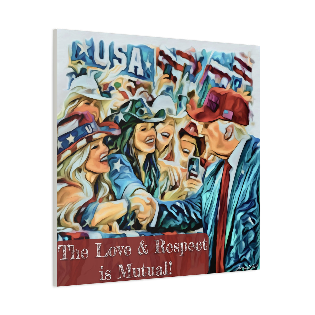 Trump Patriotic Crowd Canvas – "The Love & Respect is Mutual"