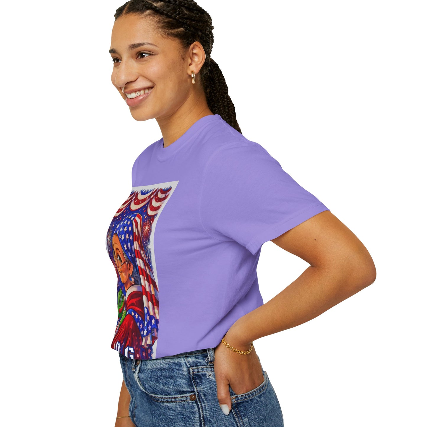 Grandmas Patriotic Original Gansta “OG Grannie” T-Shirt — American Flag Grandma w baby Pepe Graphic Tee