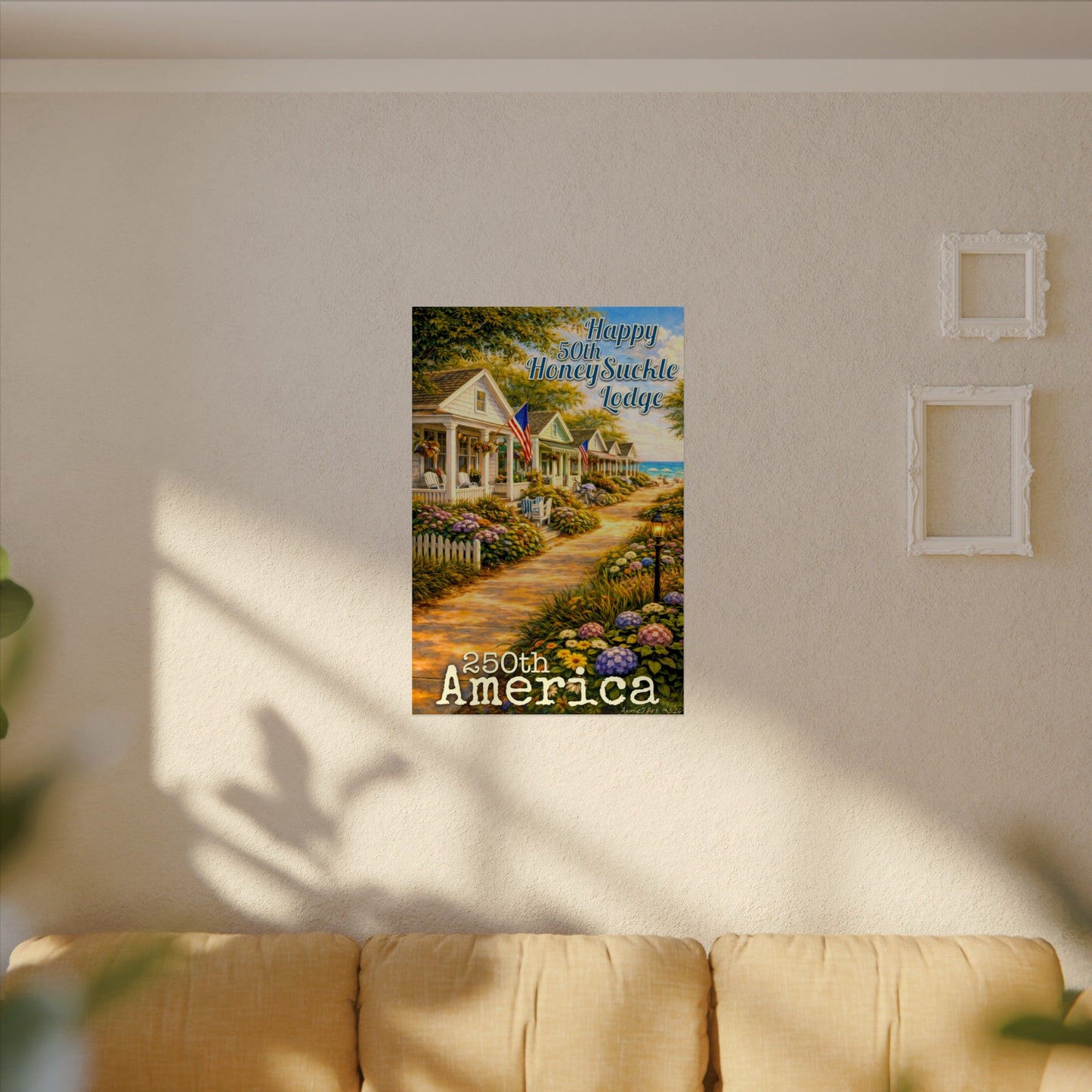“Honeysuckle Lodge” 50th —Beach Bungalow Matte Art Print