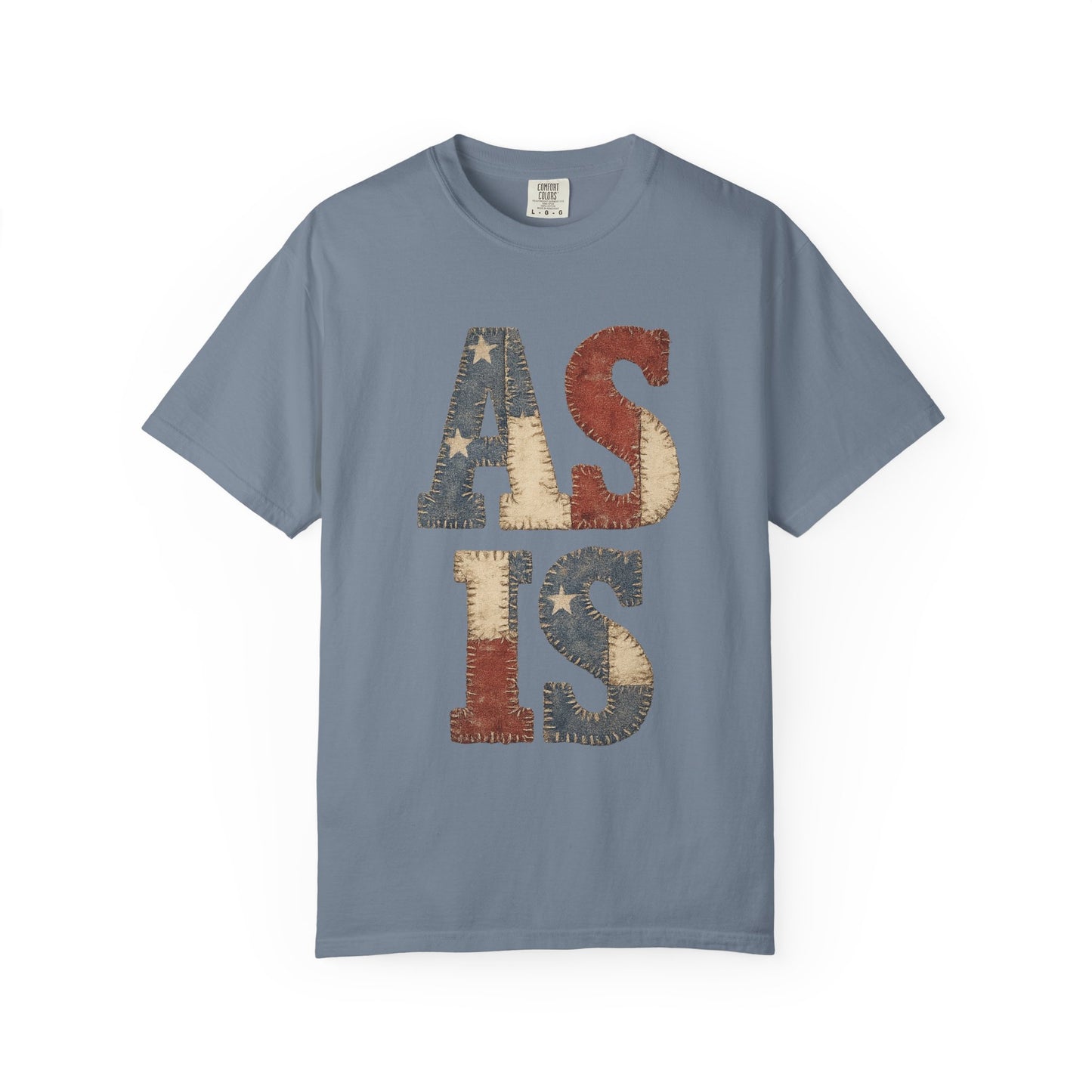 “AS IS” Quilt-look Vintage Flag Graphic T-Shirt