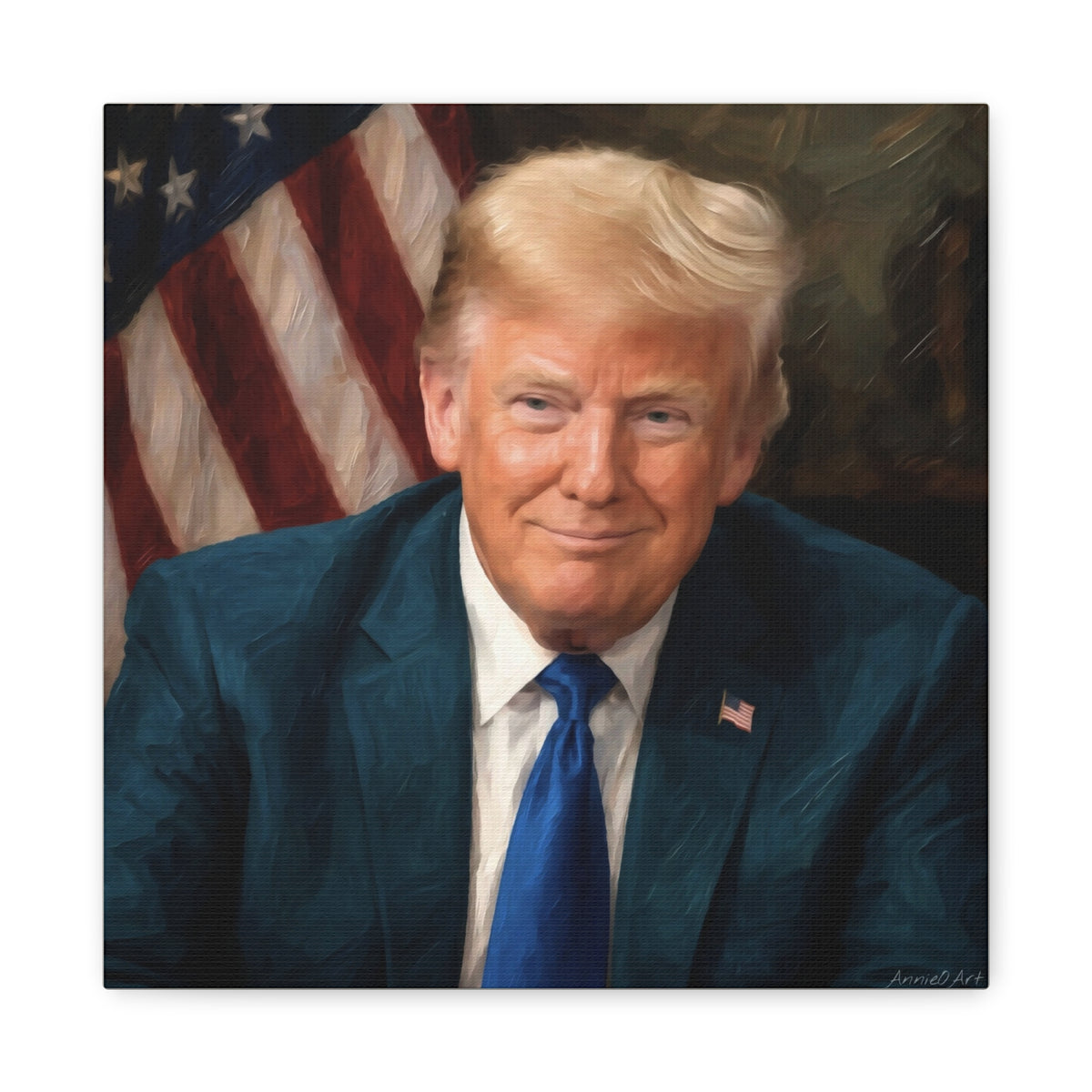Trump Patriotic Portrait Matte Canvas (Stretched)