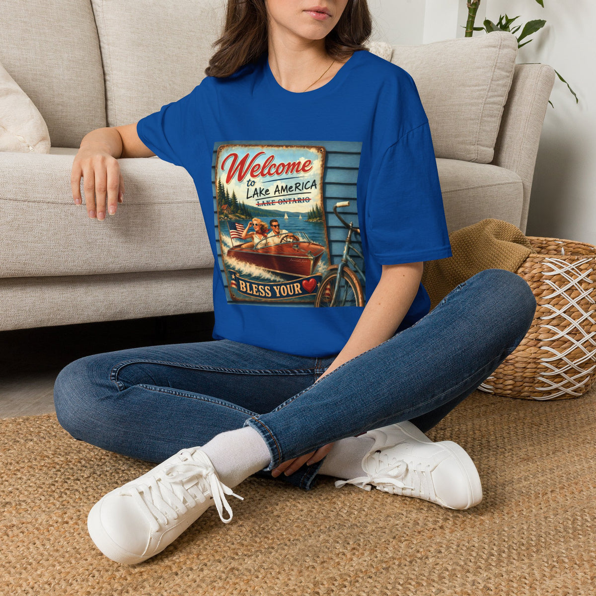 Lake America Welcome T-Shirt — Vintage Lake America Boating Vacation Tee