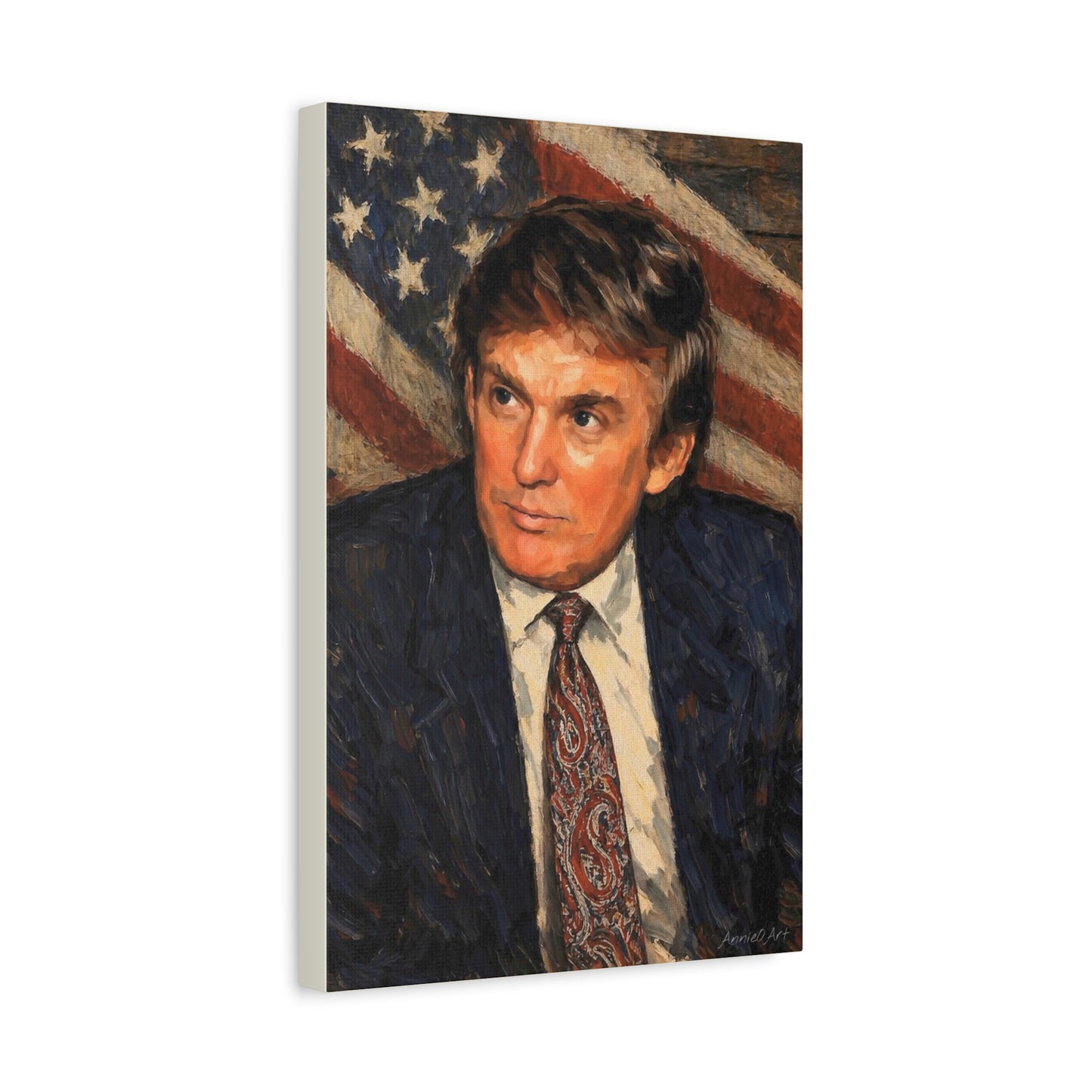 Trump Patriotic Portrait Canvas Wall Art