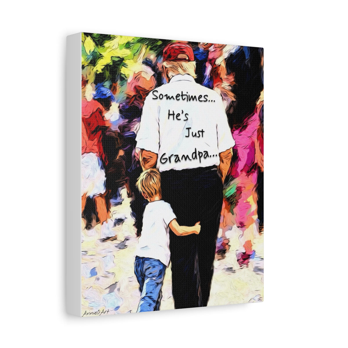 Sometimes… He's Just Grandpa —Trump Heartwarming Stretched Canvas Wall Art