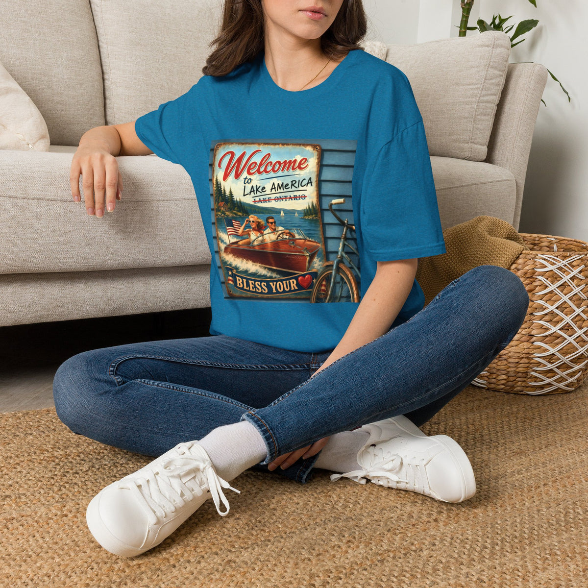 Lake America Welcome T-Shirt — Vintage Lake America Boating Vacation Tee
