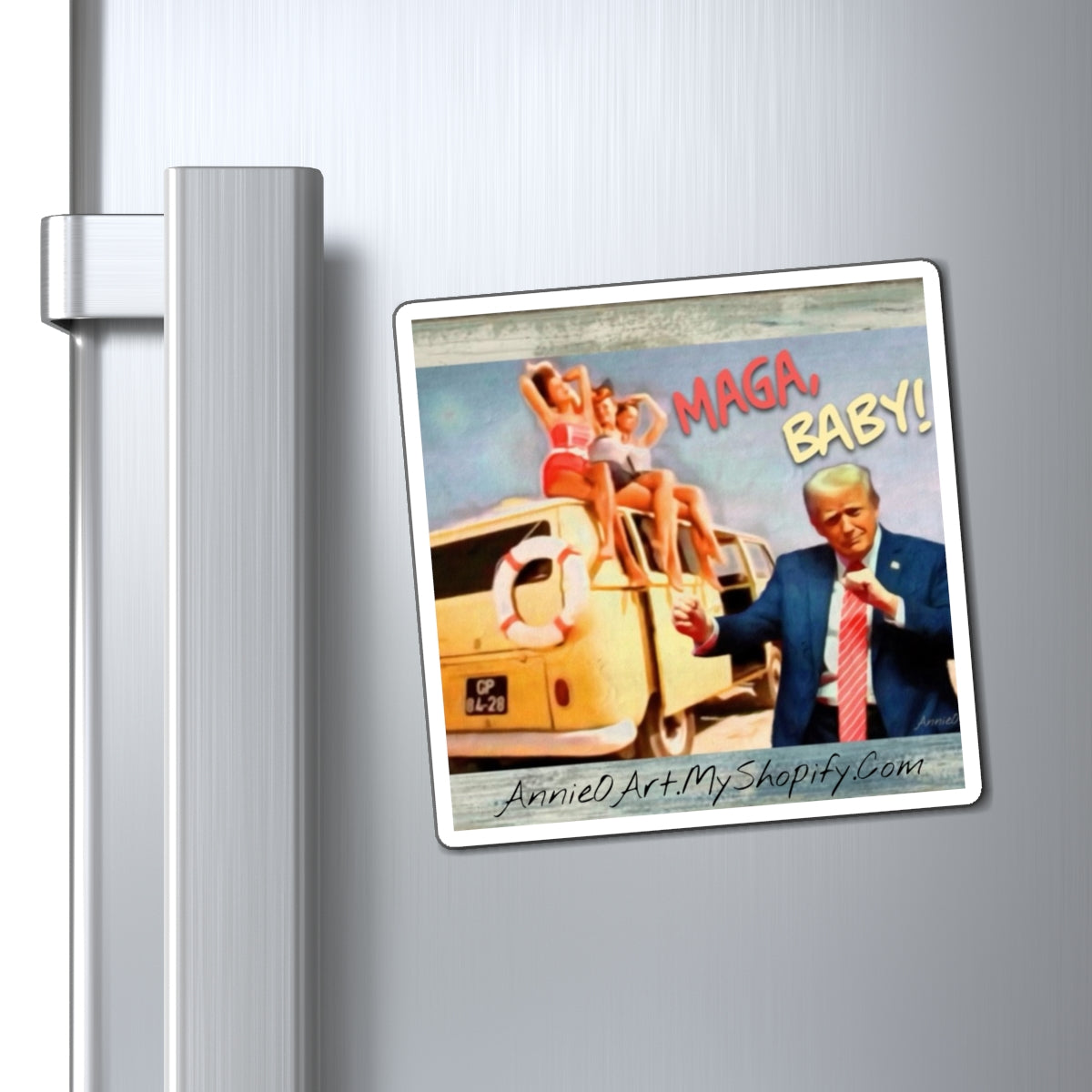Magnet —Political MAGA Beach Retro