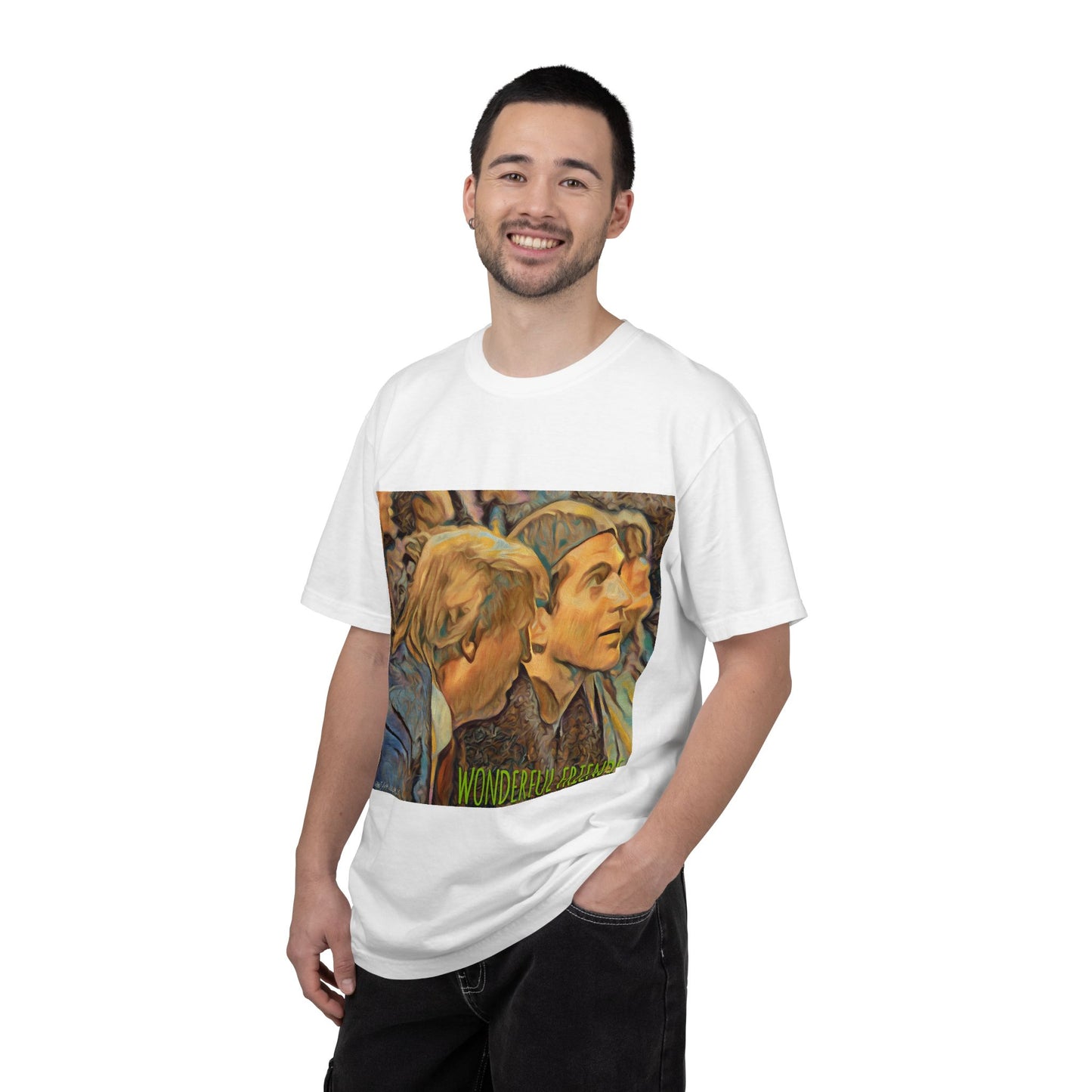 Vintage JFK, Jr & DJT Art T-Shirt – “Wonderful Friends” Graphic Tee