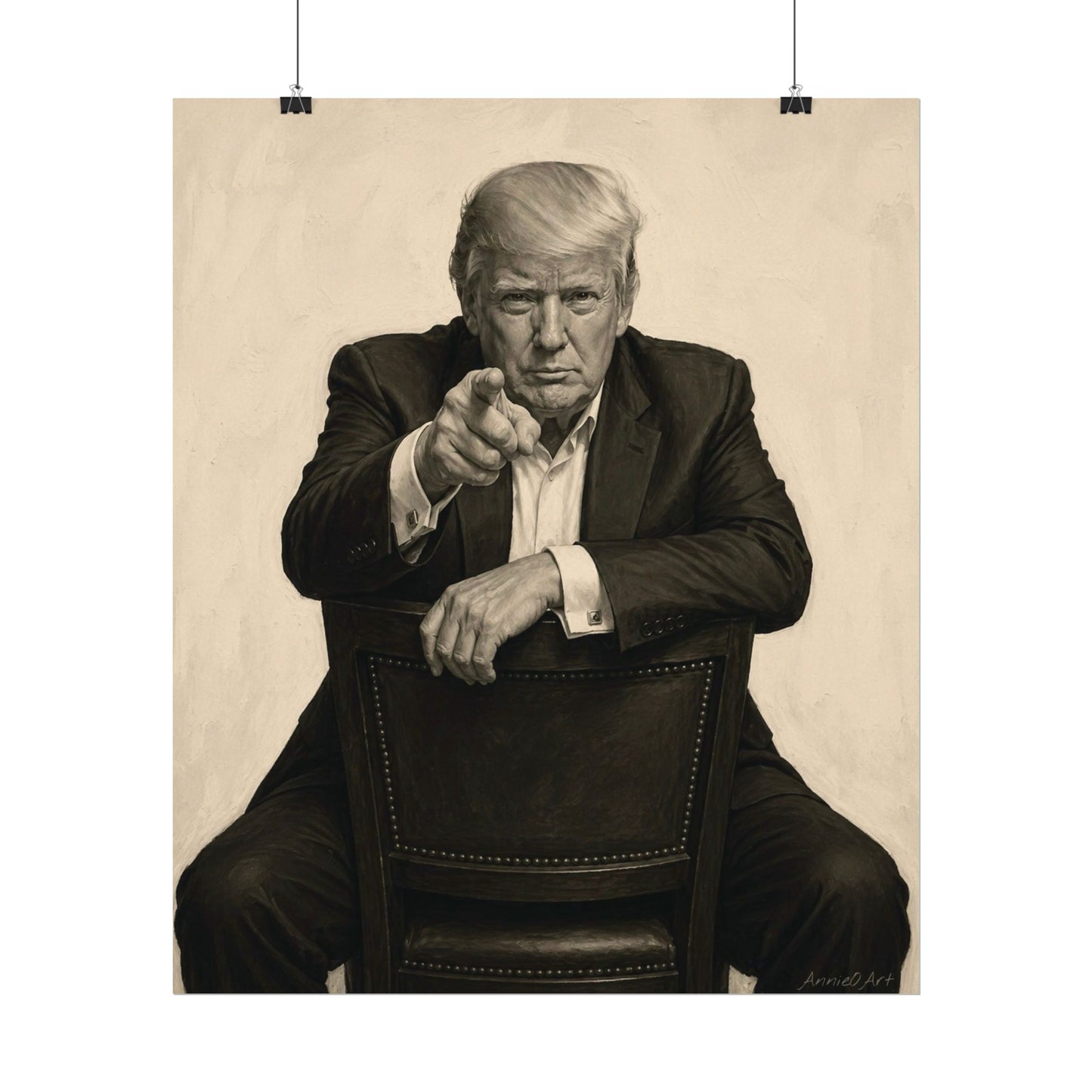 Trump Textured Matte Poster — Vintage Sepia Portrait 20x24