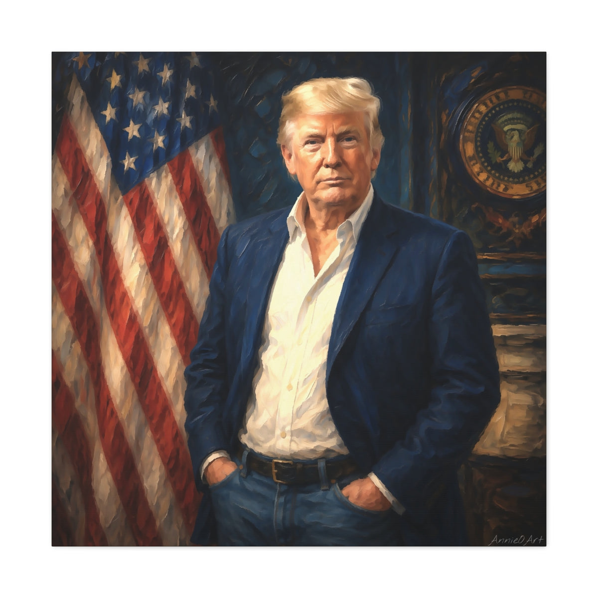 Trump Patriotic Portrait Canvas