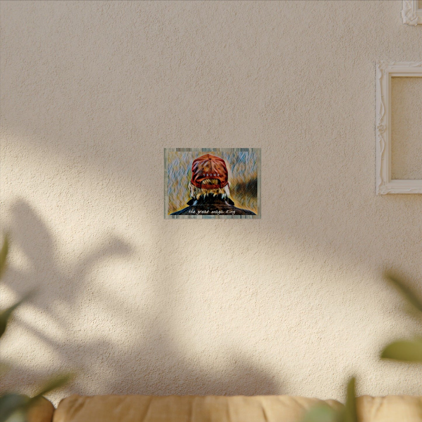 Textured Watercolor Matte Poster — 'The Great MAGA King' Red Hat Artwork