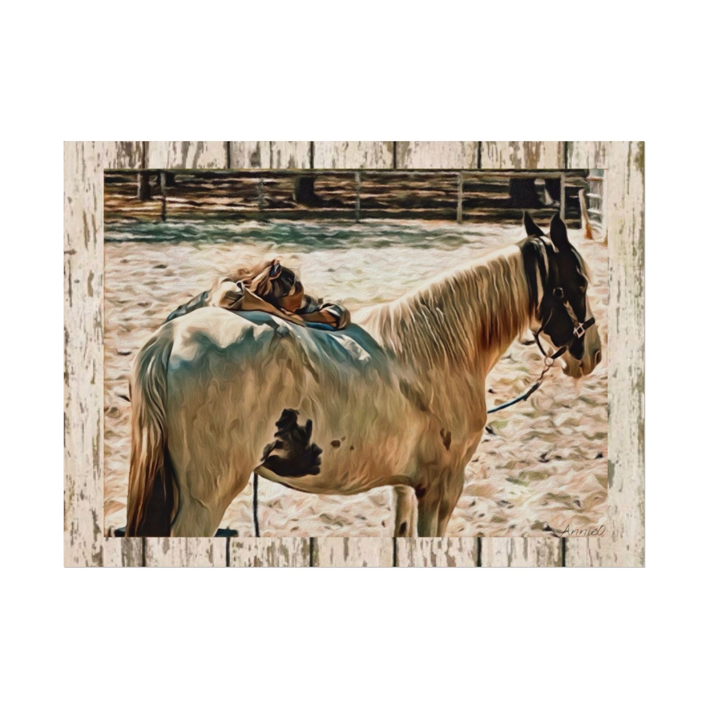 Horse Matte Poster- Art Show Ribbon Winner – Rustic Barnwood Art Print - Equine Therapy