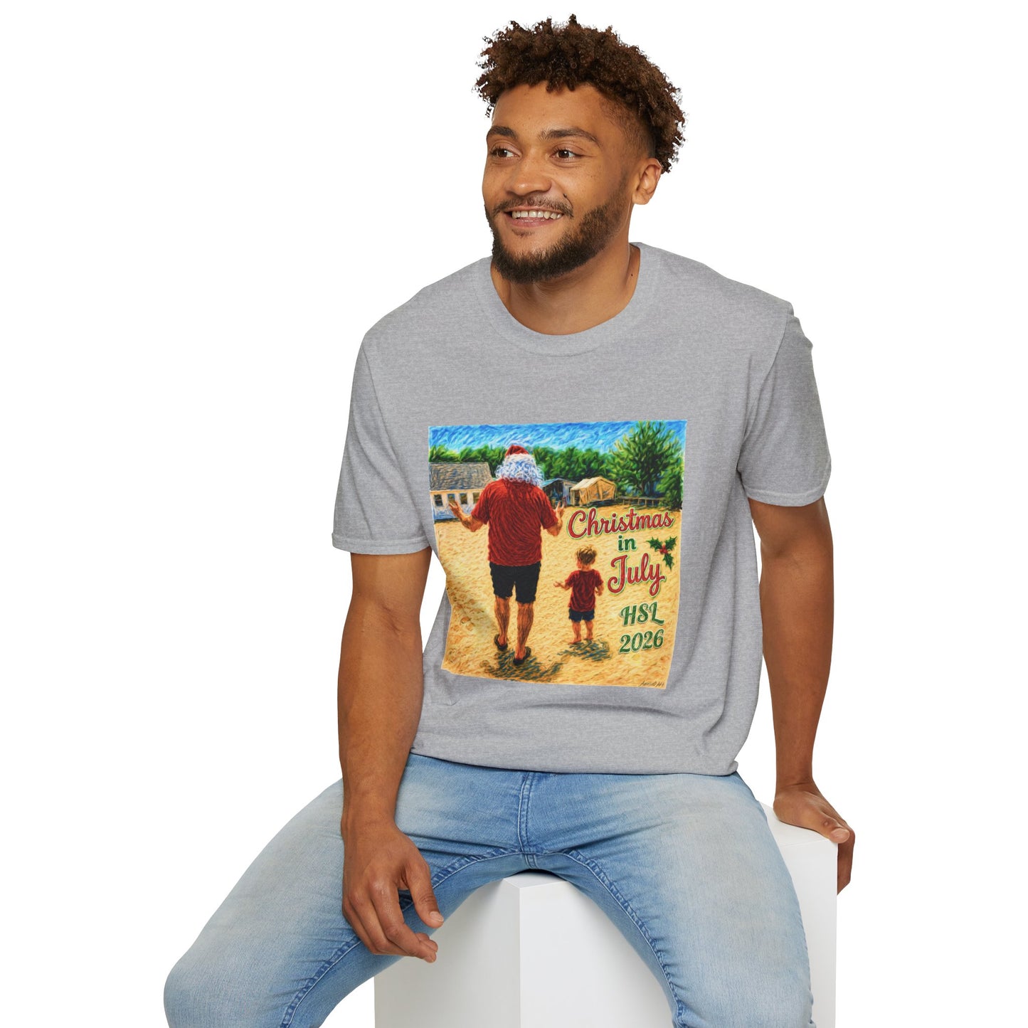 T-Shirt — Christmas in July Santa Beach Graphic Tee