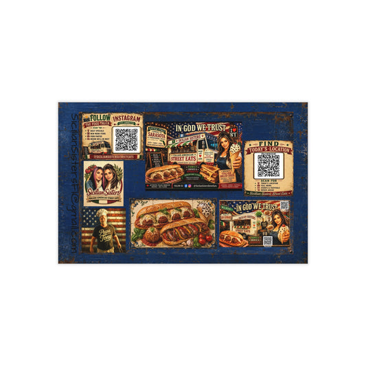 CUSTOM for MANDY—Business Cards — Italian Street Eats Restaurant Design ("In God We Trust")