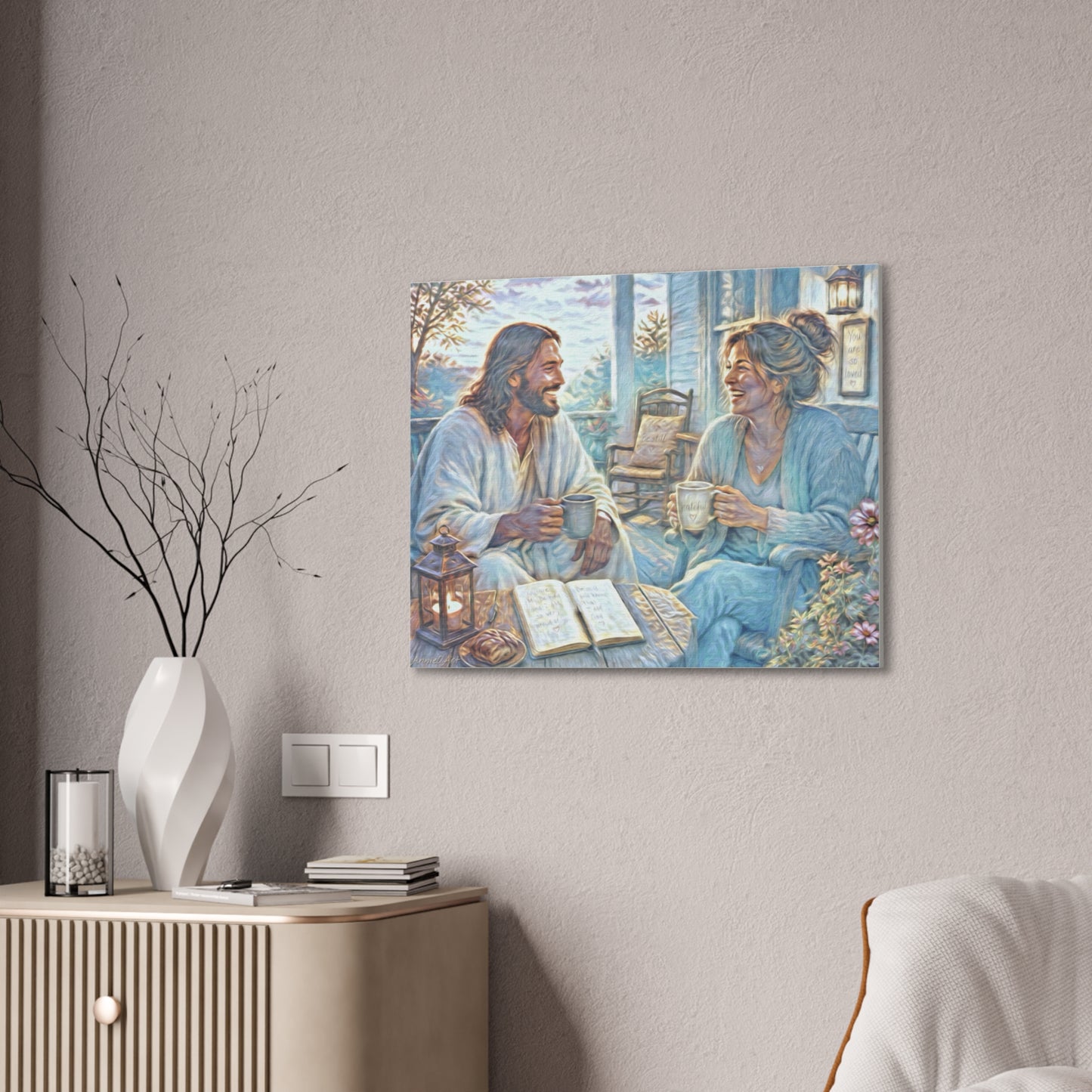Coffee with Jesus Canvas Wall Art