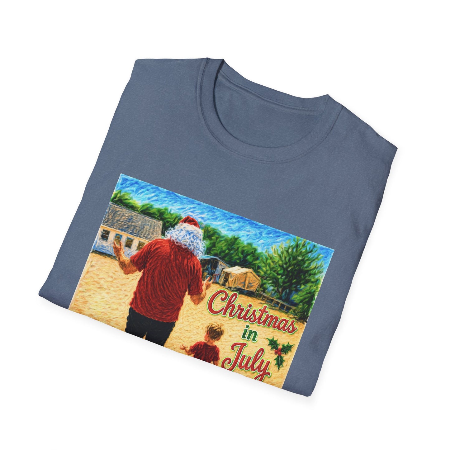 T-Shirt — Christmas in July Santa Beach Graphic Tee