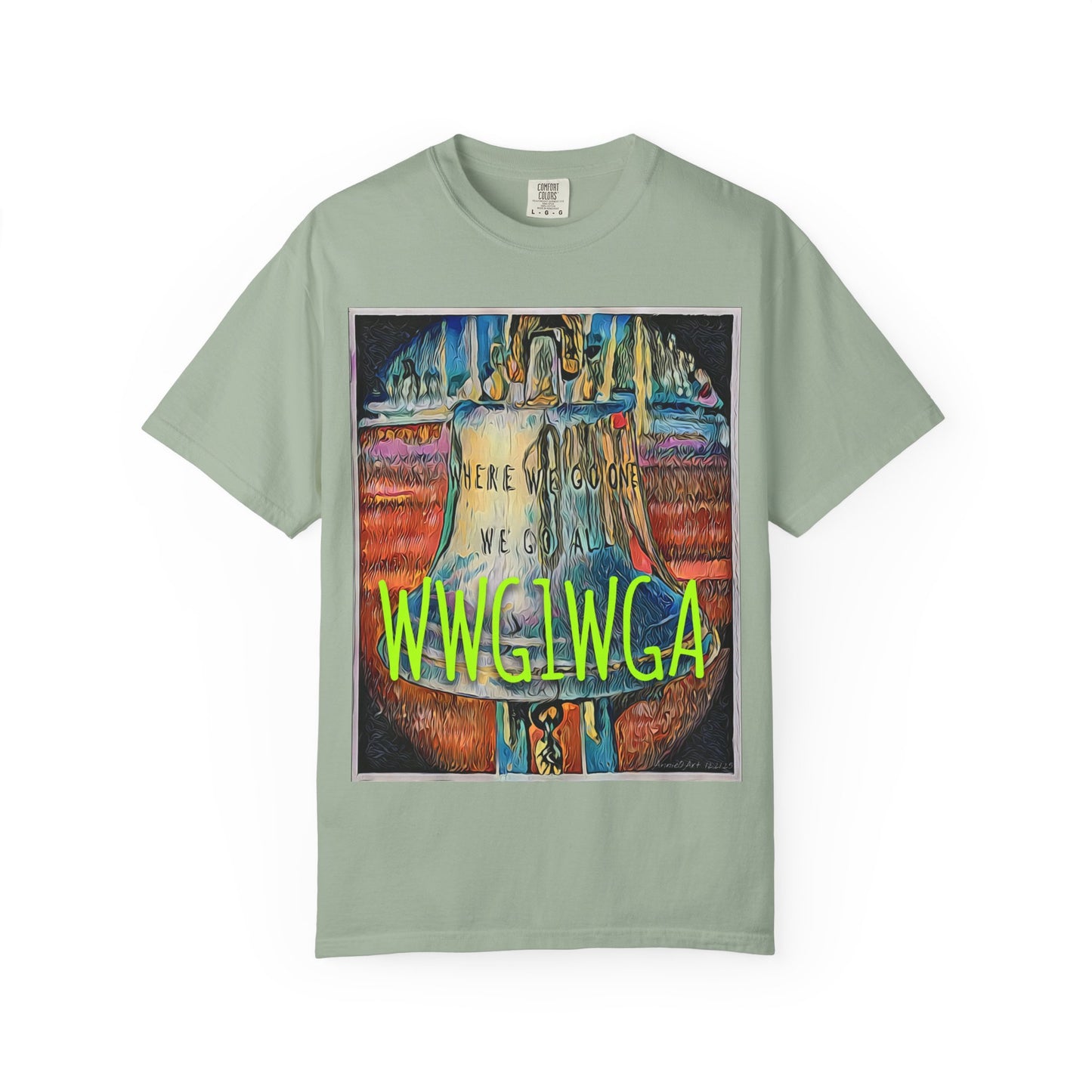 T-Shirt — 'WWG1WGA' Graphic Tee with Bold Neon Slogan
