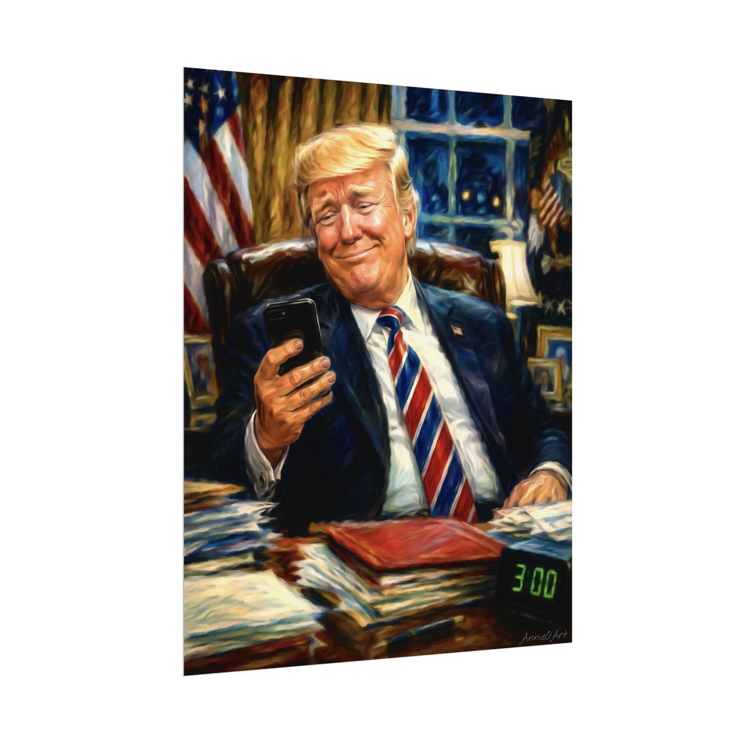Rolled Poster — Playful President Trump Portrait Wall Art—Keyboard Warriors