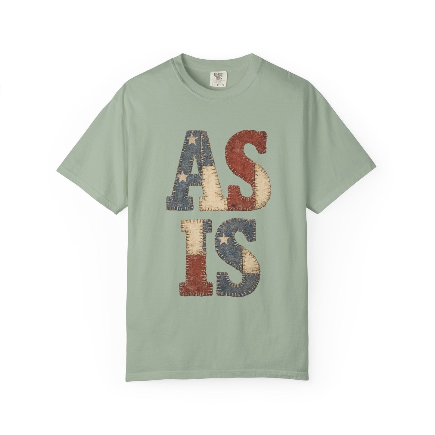 “AS IS” Quilt-look Vintage Flag Graphic T-Shirt